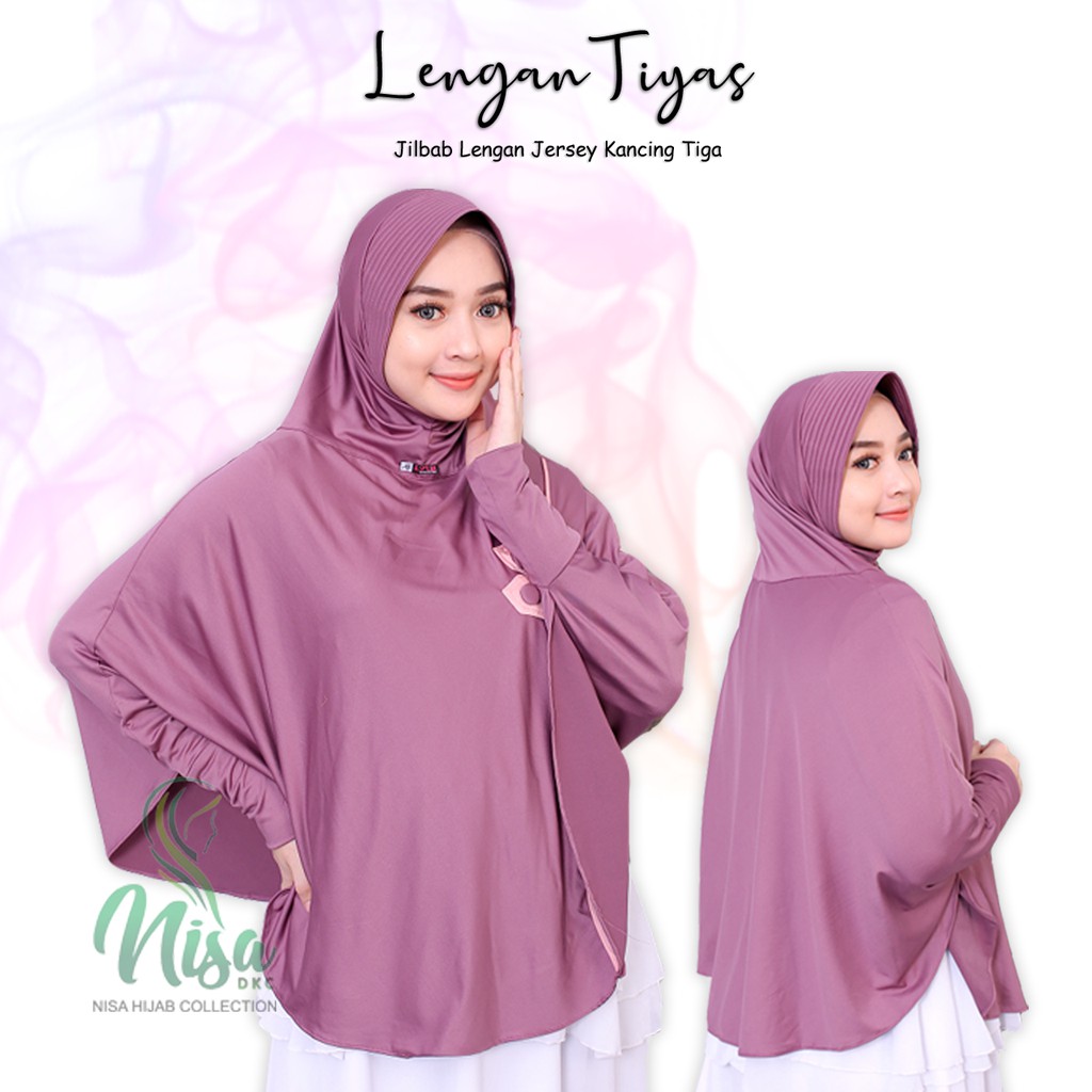 Jilbab Lengan Tiyas Kancing Tiga Hijab Tangan Jersey