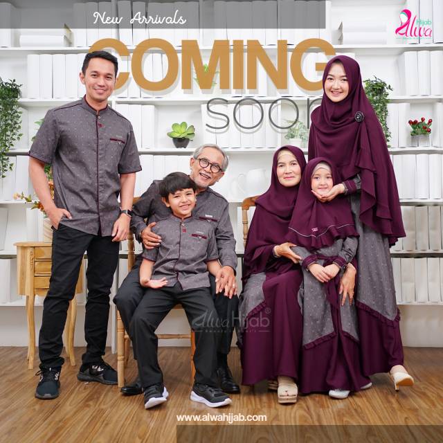 READY GAMIS FITRAH SERIES BURGUNDY (RARE / LANGKA)  BY ALWA HIJAB