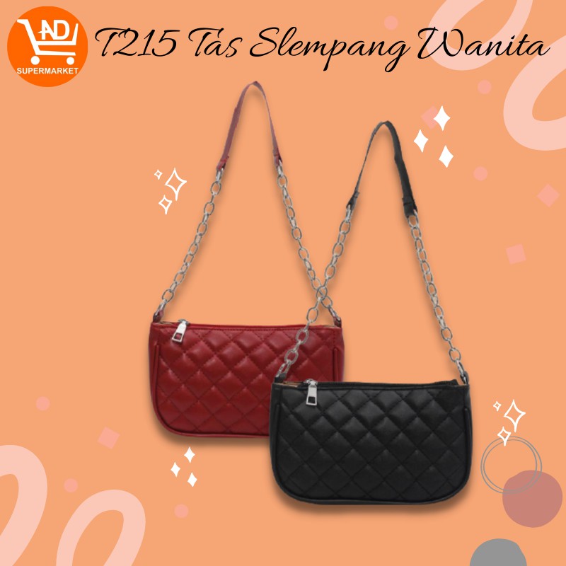AND COD Tas Selempang Fashion Wanita Tas Bahu Bahan Kulit Sintetis Dengan Tali Rantai Tas Cewek T215