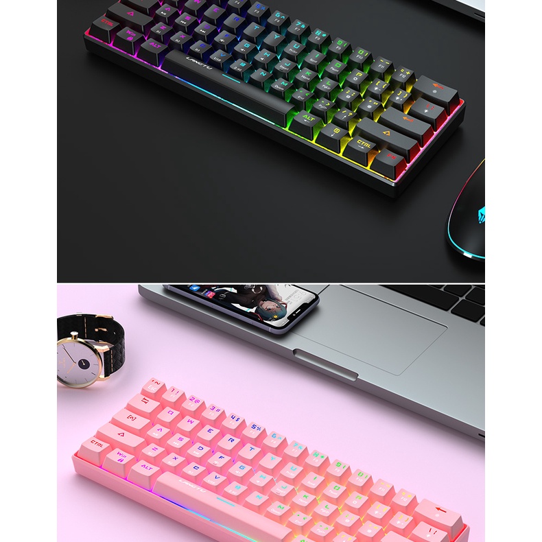 KEYBOARD Langtu 61-key RGB nirkabel 2.4G