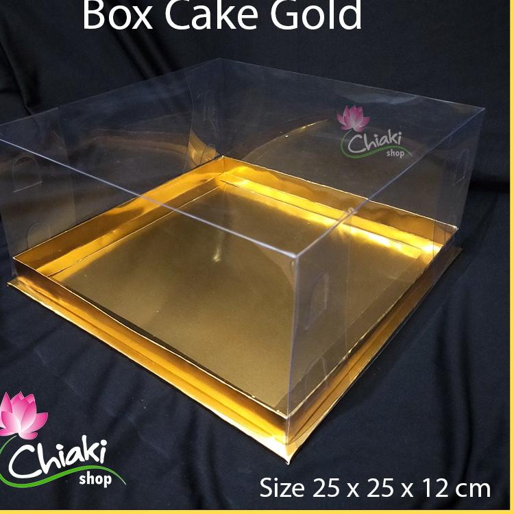 

(PROMO KFV70) Box Mika GOLD Uk 25 x 25 x T. 12 cm Cupcake isi 9 Cake Pudding Tart Dus Emas Karton Tebal CHIAKI ❄