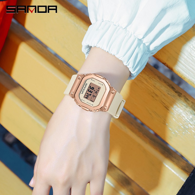 SANDA 9006 Jam Tangan Wanita Pria Digital Sport EL Backlight Tali Rubber Anti air WATCHKITE WKOS