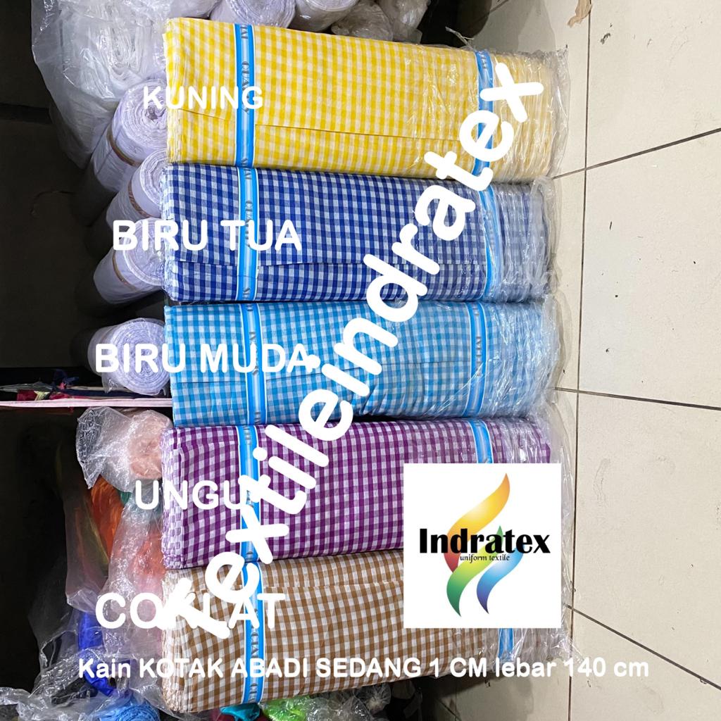 ( per 1 roll ) kain KOTAK ABADI SEDANG CELE 1 cm PER ROLL lebar 140 cm bahan taplak meja craft kerajinan dekorasi schrunchie sarung galon