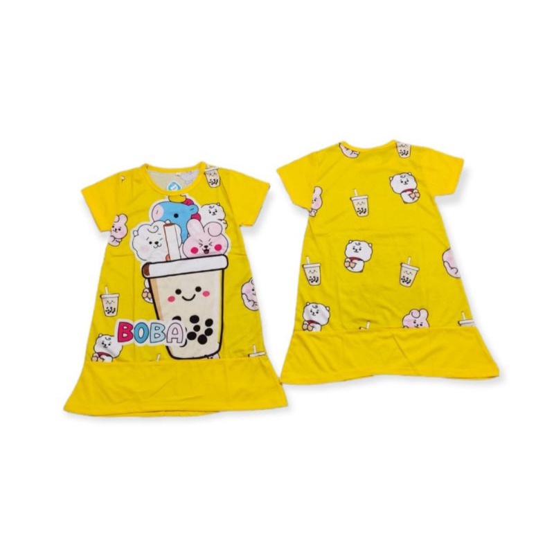 Daster Anak Perempuan Printing Dedina 4-8  2-5tahunan