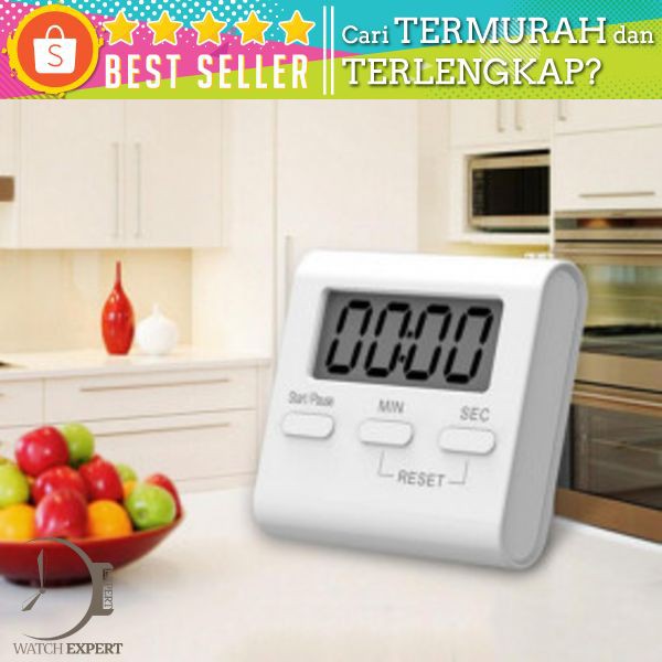 Taffware Timer Masak Dapur Countdown Digital Alarm Clock - T10 - White