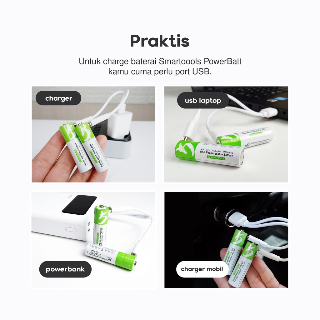 [Bundle] 2pcs Baterai Smartoools PowerBatt AAA 1.5V Type C dan Powerbank Remax 10000mAh 2 USB