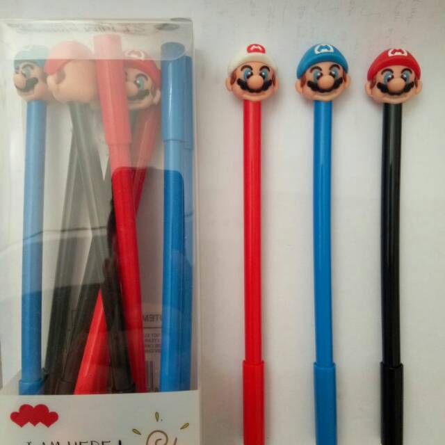 

12 Pulpen Wajah Mario