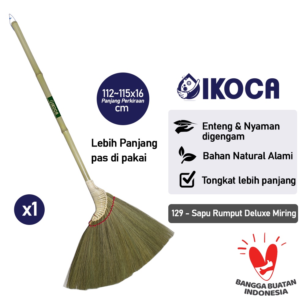 IKOCA Sapu Rumput Deluxe Miring Sapu Lantai Sapu Grass Broom IKO-129