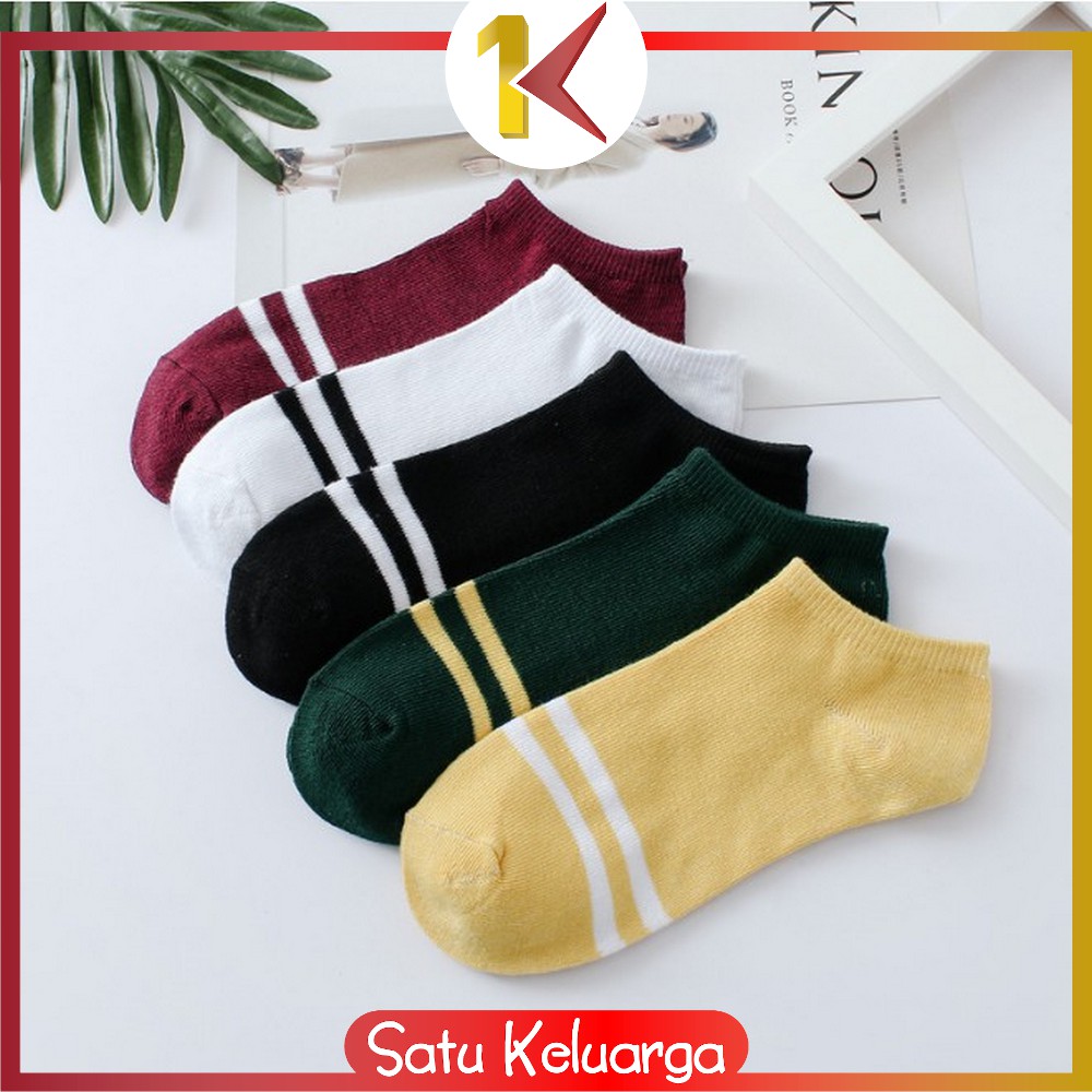 SK-P51-P54 Kaos Kaki Pendek Dewasa / Kaos Kaki Semata Kaki / Kaos Kaki Ankle Motif / Short Socks-Garis