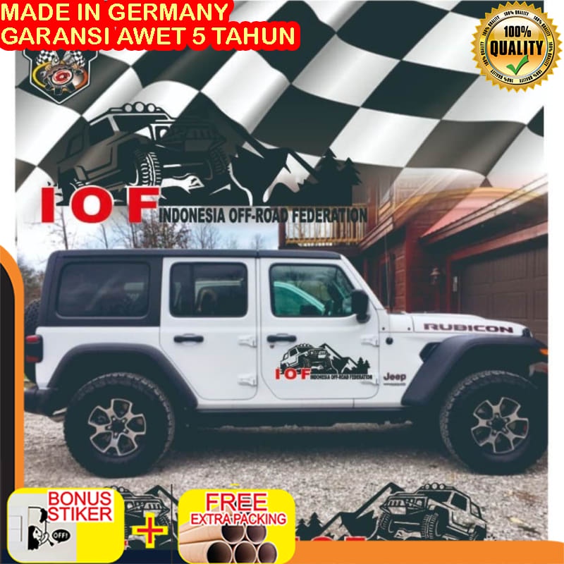 Grosir STIKER CUTTING PINTU MOBIL IOF MOUNTAIN OFF ROAD 80 CM Keren