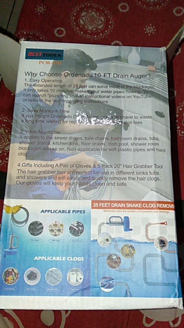 Pipe Cleaner 10 M Alat Pembesih Saluran Pipa Mampet Macet Tersumbat Drain Cleaner Besttools 10 Meter