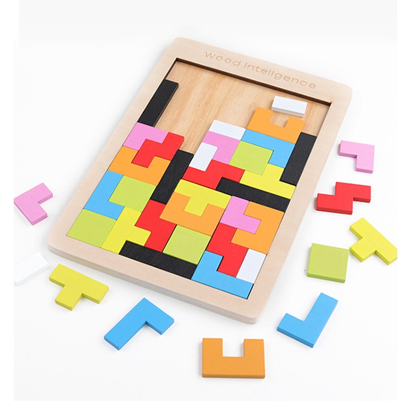 {15PC = 1KG} MAINAN ANAK PUZZLE KAYU RUSSIAN BLOCK PB 025 WOOD INTELLEGENCE TETRIS EDUKASI PUZZLE-3