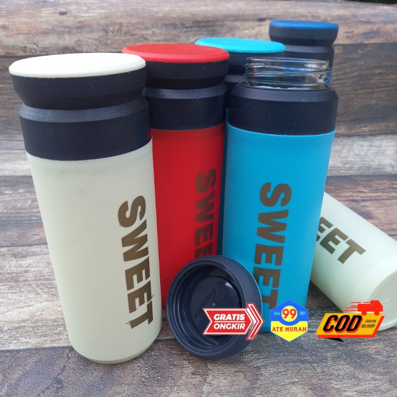 SWETT-BOTOL KACA/botol minum/tempat minum/toples kaca