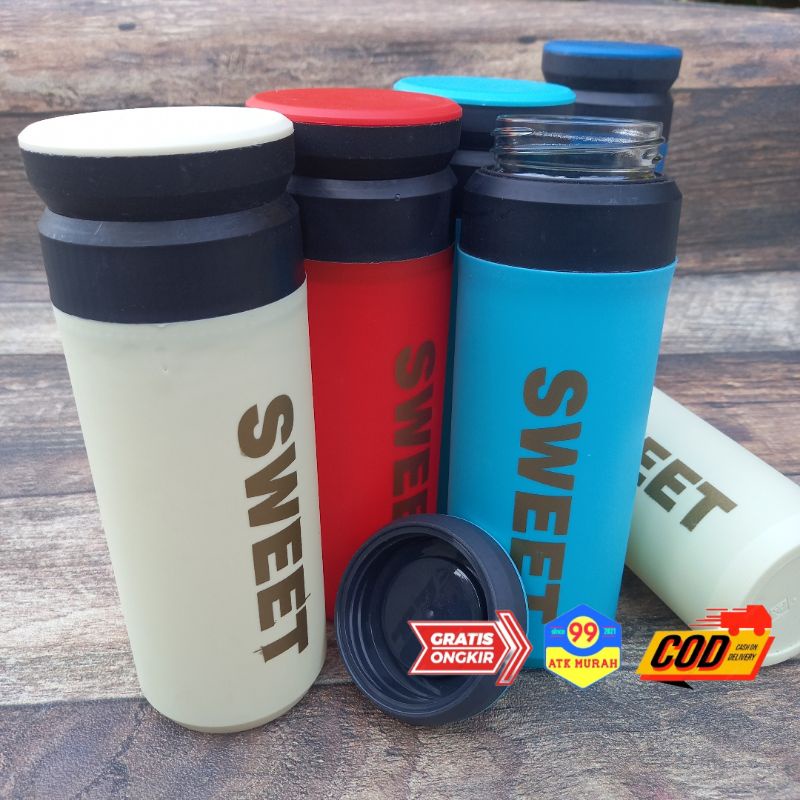 SWETT-BOTOL KACA/botol minum/tempat minum/toples kaca