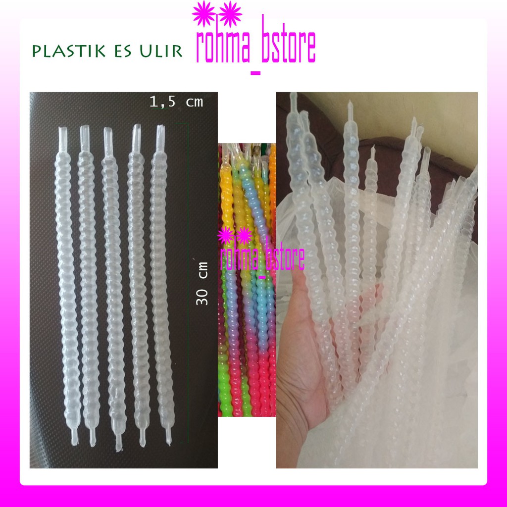 Satu_Setu Plastik Es Ulir 50 Pcs / Plastik Es / Plastik Ulir / Plastik Pensil /Plastik Wawan /