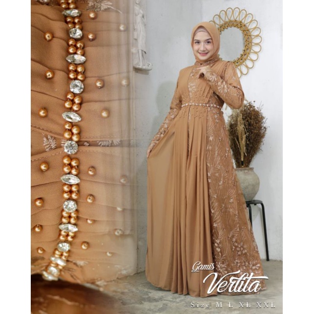 Gamis Verlita NK / Kebaya Gamis Pesta Modern Terbaru / Dress Kondangan