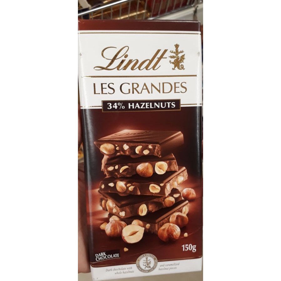 

Lindt Les Grandes dark chocolate with whole hazelnut 150 gram PROMO