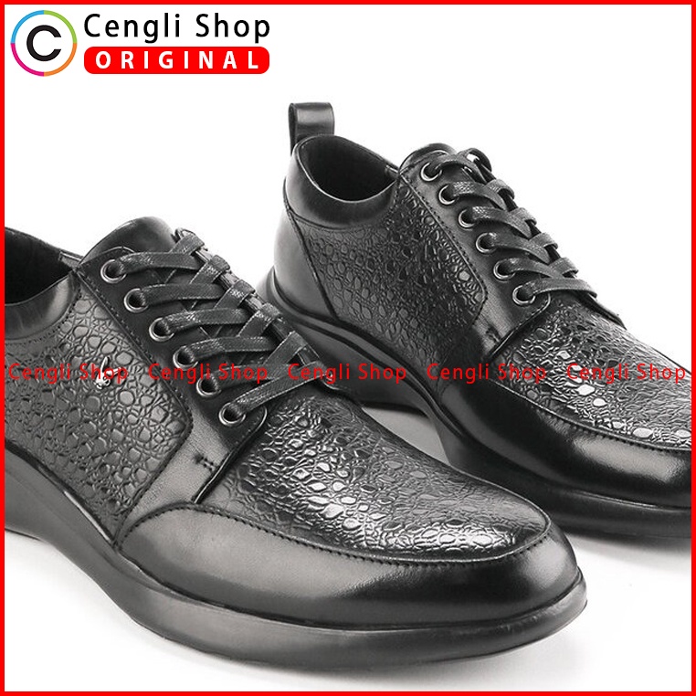 SEPATU SNEAKER PLAYBOY PRIA ORIGINAL CASUAL FORMAL BRANDED KULIT ASLI HITAM POLOS ALL FULL BLACK PL27