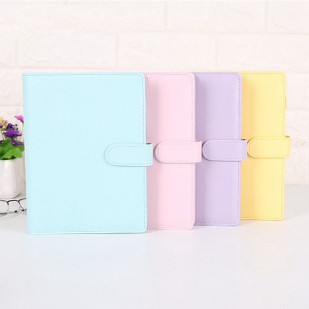 Buku Notebook / Catatan / Agenda / Diary Cover Kulit Pu Warna Macaron Ukuran A5 / A6