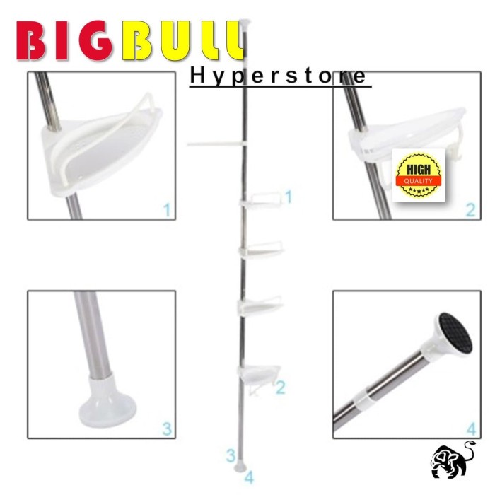 Rak Sudut Siku Kamar Mandi / Rak Sudut Kamar Mandi / Rak Shower Caddy