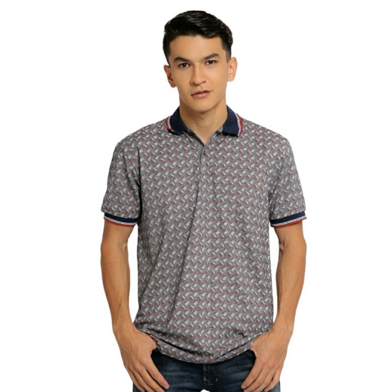 Kaos Polo Pria Poshboy Original Alabama poloshirt print katun Grey