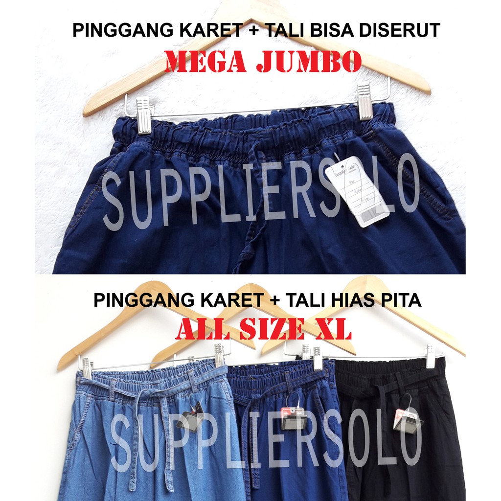 CELANA KULOT JEANS POLOS XL dan JUMBO XXXL