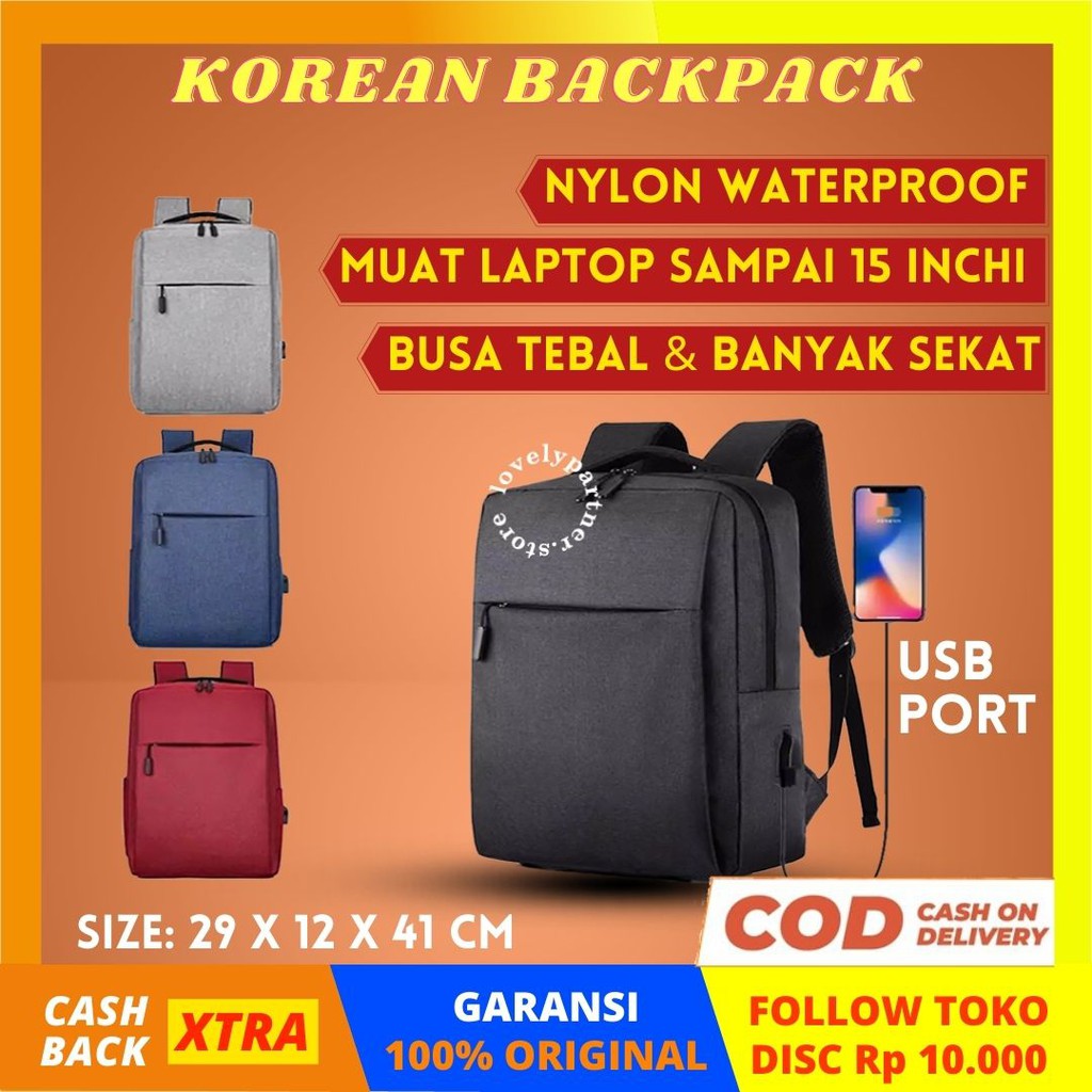 BPP03 Tas Ransel Pria Murah Ransel Laptop Backpack Laptop Cowok Tas Cowo Korean Lifestyle Casual