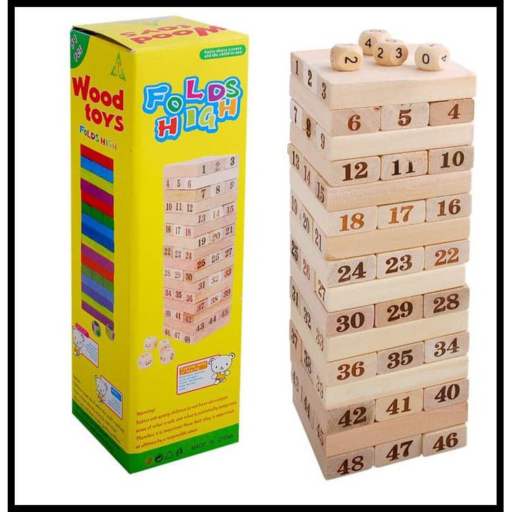 Magic Mainan Edukasi Anak - Balok Kayu Uno Stacko Wiss Toy Angka Besar