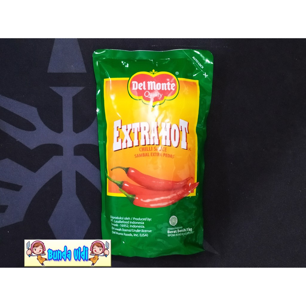 

Saos Sambel delmonte HOT / EXTRA HOT / CHILI SAUCE POUCH Kemasan 1kg