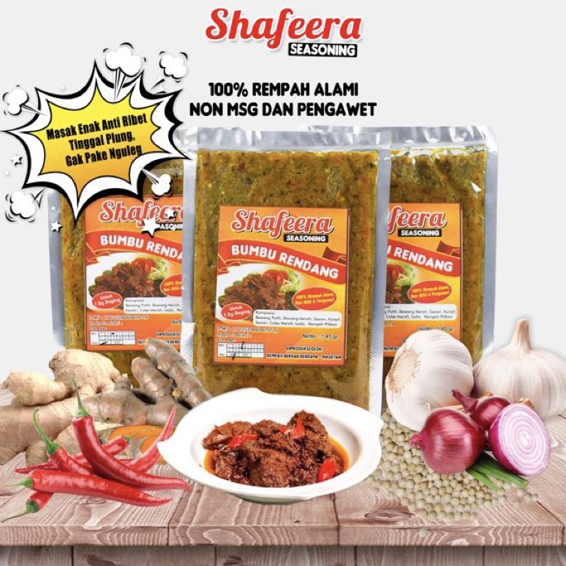 

Bumbu Rendang SHAFEERA Non MSG