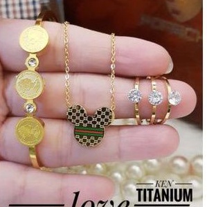 TiTanium set perhiasan wanita p383949