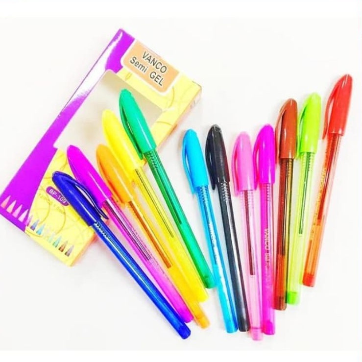 PEN VANCO SEMI GEL BOLPEN PULPEN PENA BOLPOIN MURAH VANCO HARGA PER PACK