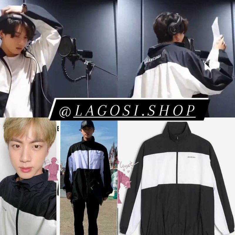 DP PO JAKET ZIP BALENCIAGA JIN JUNGKOOK BTS (baca deskripsi)
