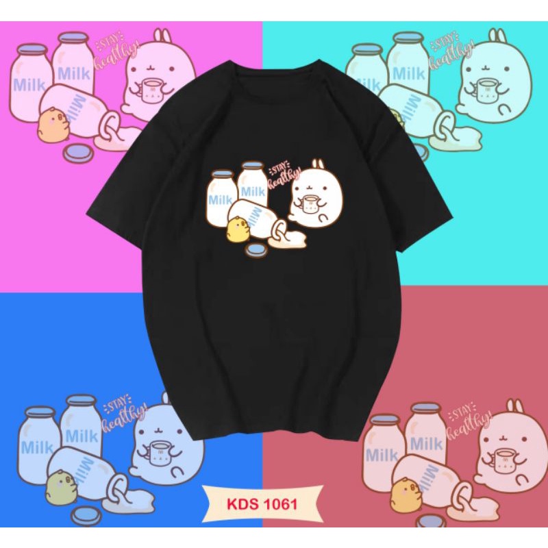 T-SHIRT/TUMBLR TEE/KAOS MOLANG MILK UNISEX OVERSIZE