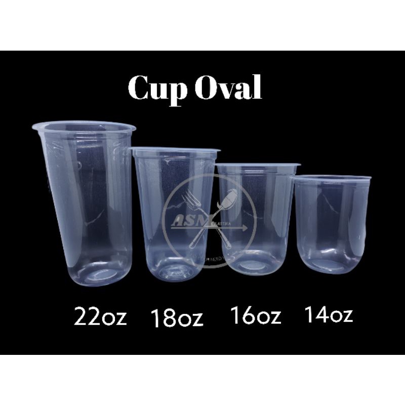 Cup oval BSM 1 roll isi 50pcs / Gelas Boba / Gelas Minuman