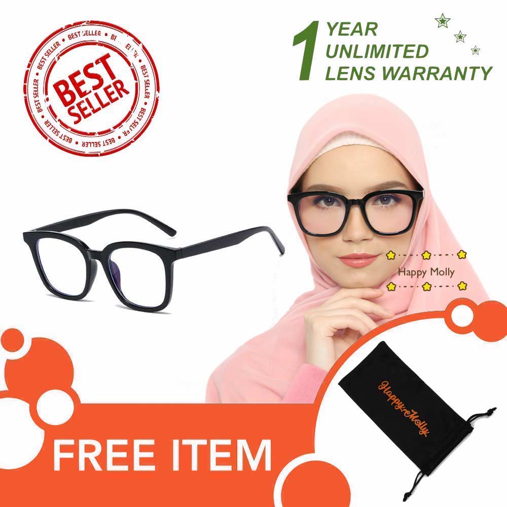 Kacamata Anti Radiasi Blue Ray Lens (Design Korea) Unisex - HM8035 ( Group ) FREE Sarung