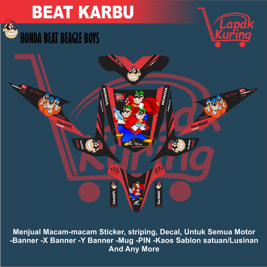DECAL STICKER HONDA BEAT KARBU BEAGLE BOYS