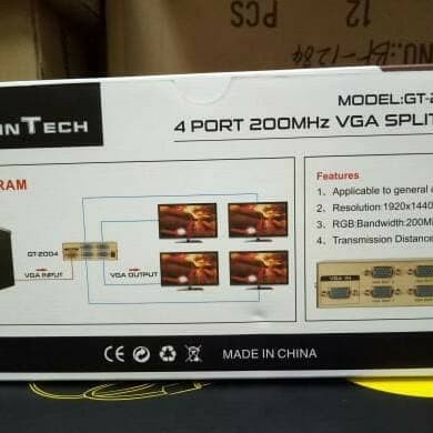 Gaintech VGA Splitter 4Port 200Mhz GT-2004