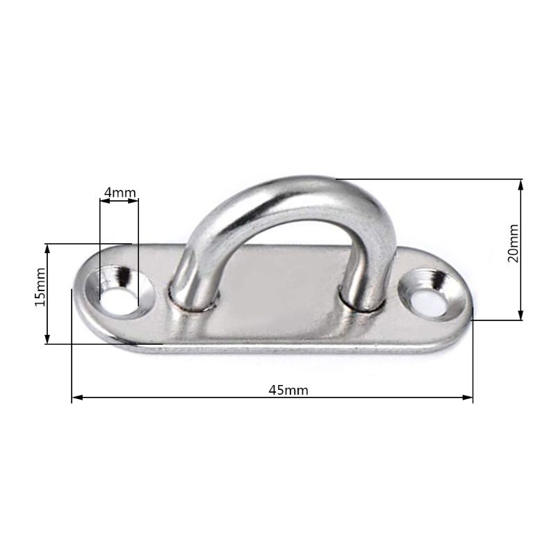 Sun 6Pcs Buckle Eye Plate Bahan Stainless Steel Ukuran 5mm Untuk Perahu Yacht