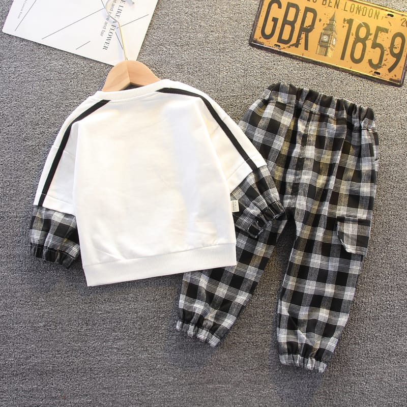 [COD] Setelan anak laki laki motif BoardBear 0-5 Tahun / Setelan baju baby impor premium korea lengan panjang/Brownieground