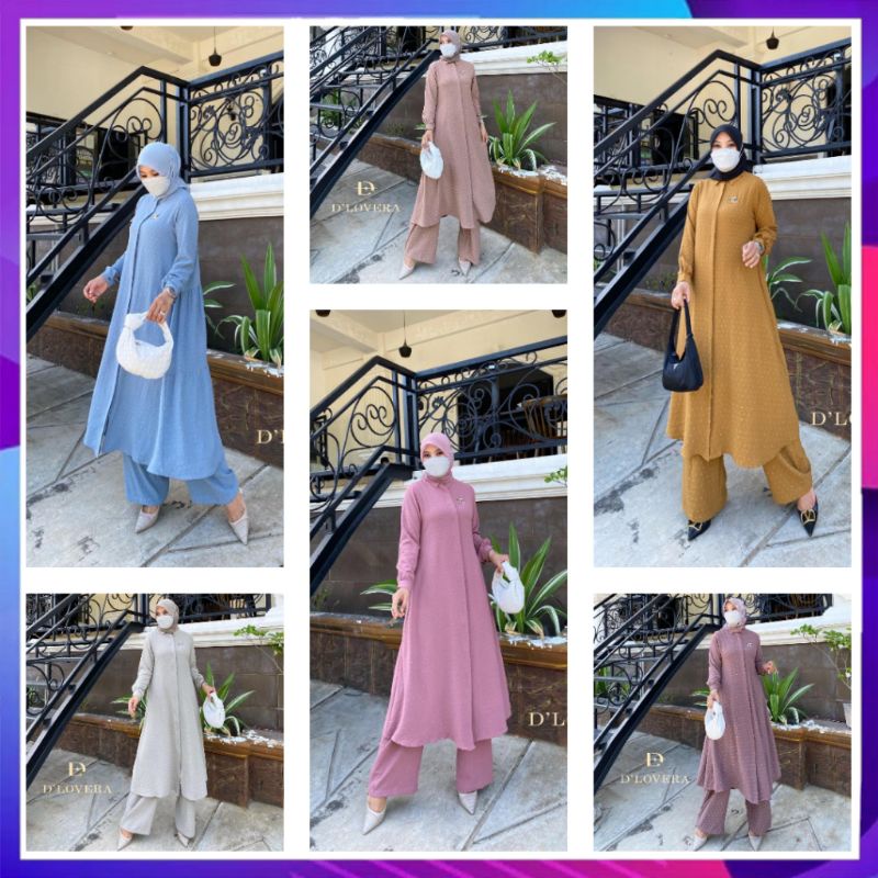RESTOCK - Ruby Set Series 4 (Tunik + Celana) Original By Dlovera Setelan Wanita Stelan Cewek Setcel 