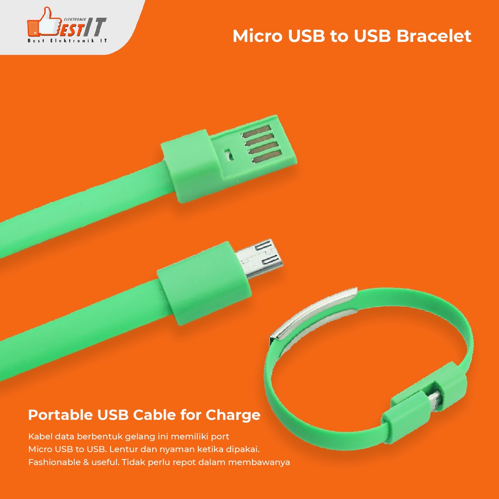 Kabel USB MICRO Model Gelang/ Micro USB to USB Bracelet