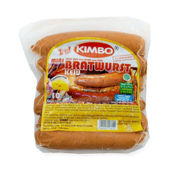 

Kimbo Beef Bratwurst Keju 500 G