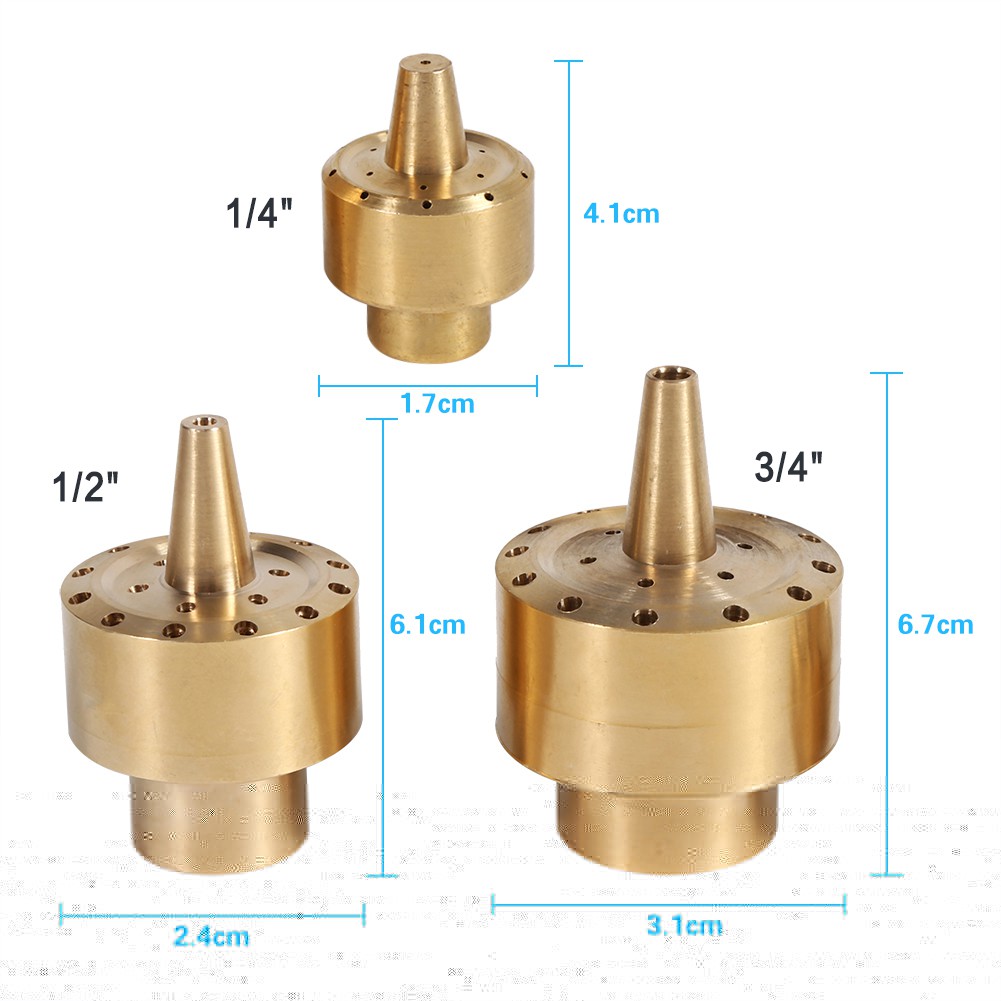 Nozzle Air Mancur Tipe Kolom 14 12 34 Inci Warna Brass