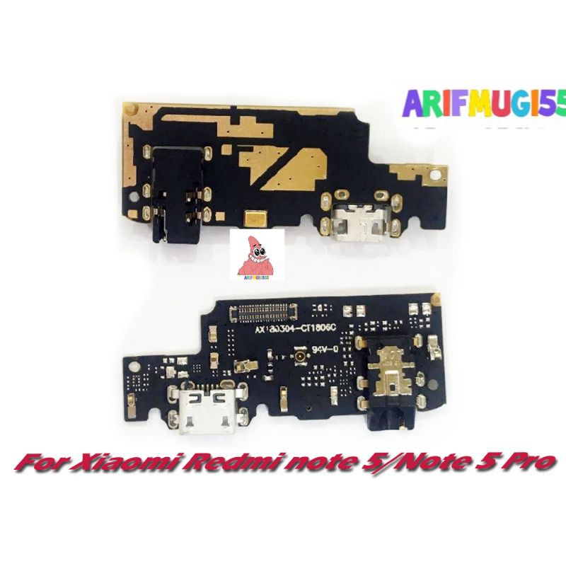 BOARD PAPAN KONEKTOR CONEKTOR CHARGER XIAOMI REDMI NOTE 5 NOTE 5 PRO PLUG IN MIC ORIGINAL