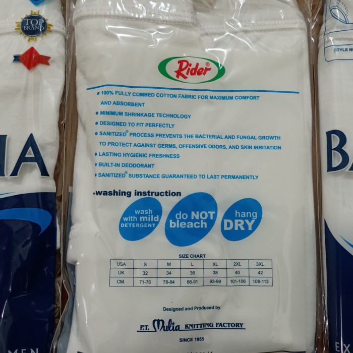 Celana Dalam Pria Rider / CD Rider Anti Bacteria R325B warna PUTIH