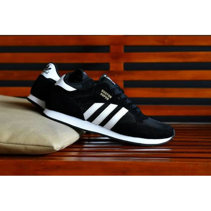 Sepatu Adidas Boston Super Grade Ori / Hitam / sport casual pria