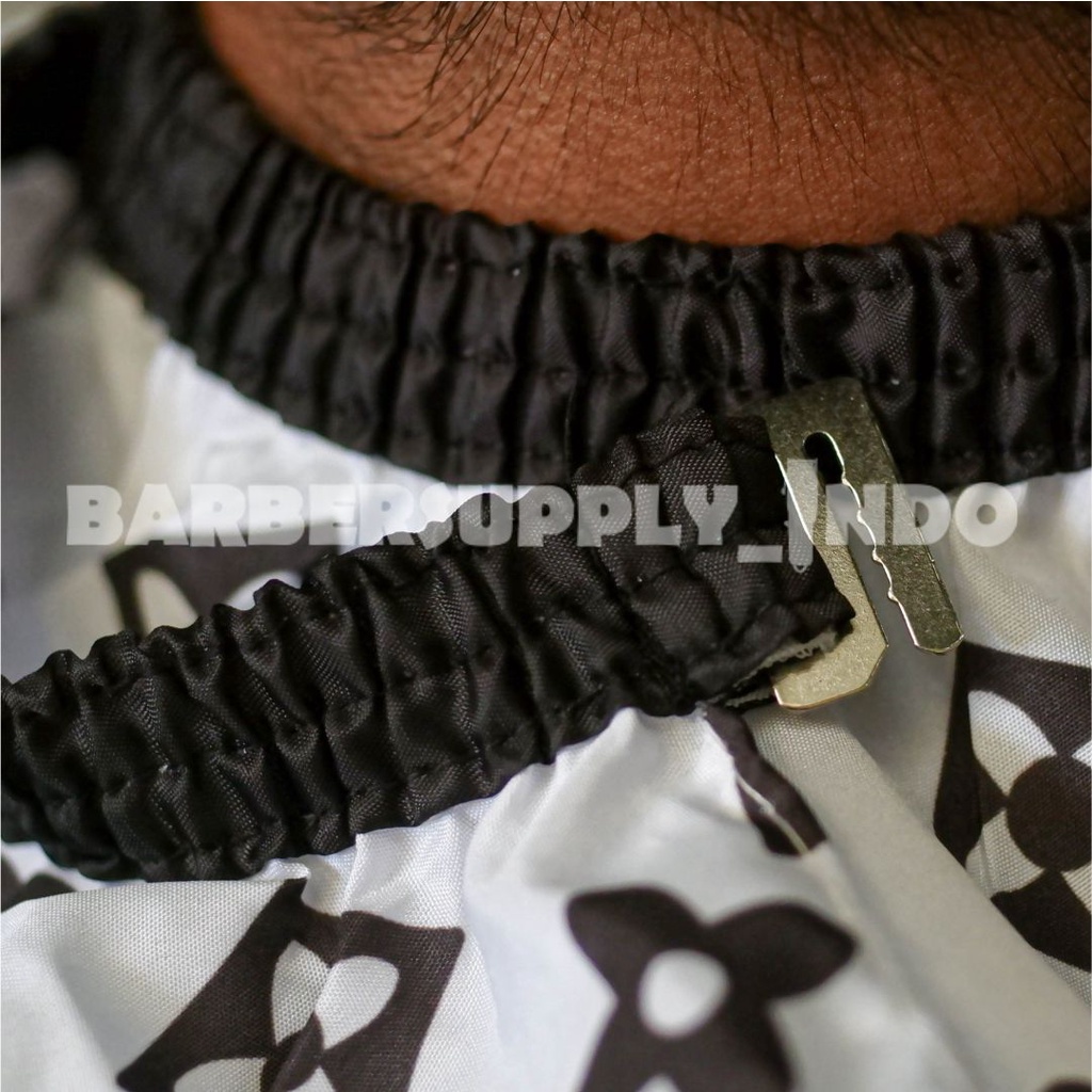 Kip Potong / Cape Barber motif LV Putih Besar