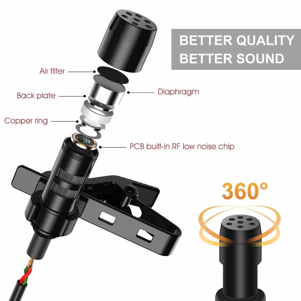 Lapel Mini Clip-On Klip On Hands-Free Type-C USB Recorder Mic Microphone Universal Portable Mikrofon Mini HD Tipe-C Plug Mic