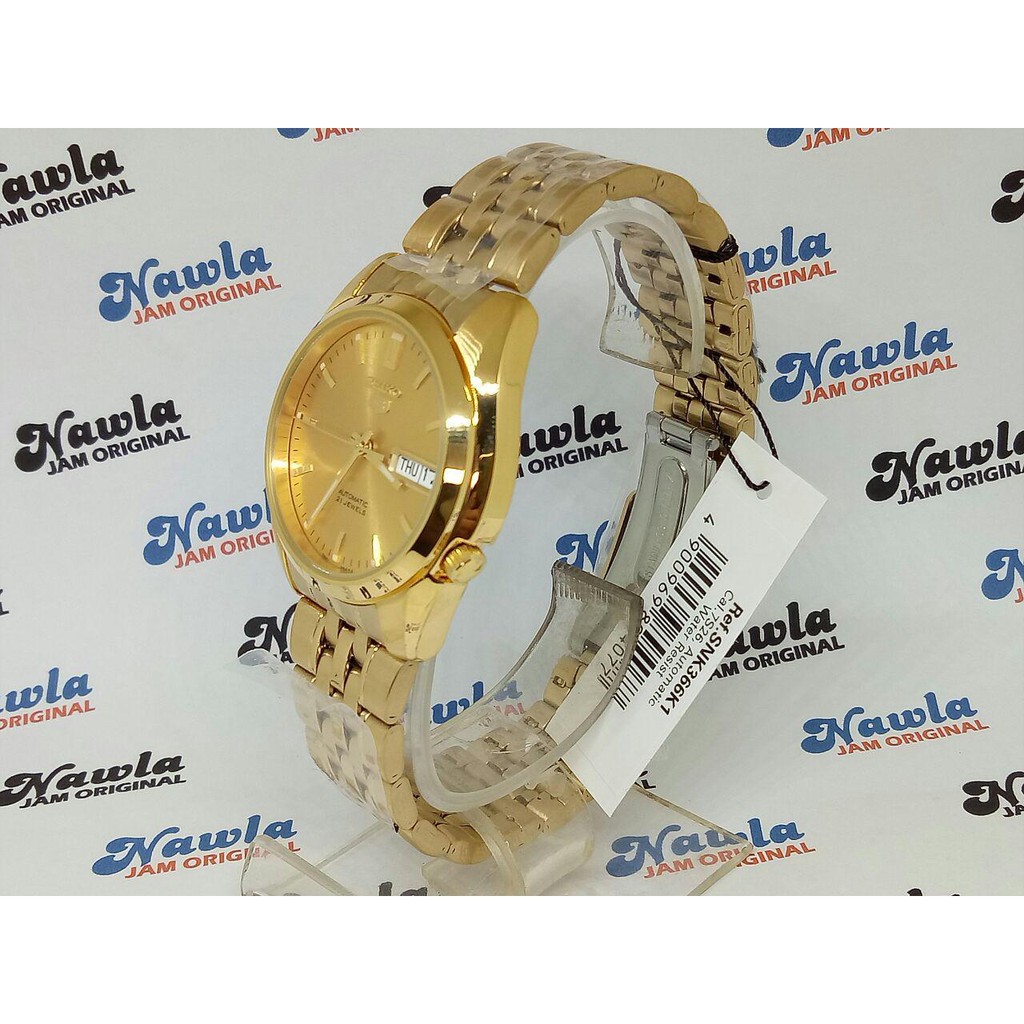 Seiko 5 SNK366K1 Gold Plated Bracelet - Jam Tangan Pria SNK366